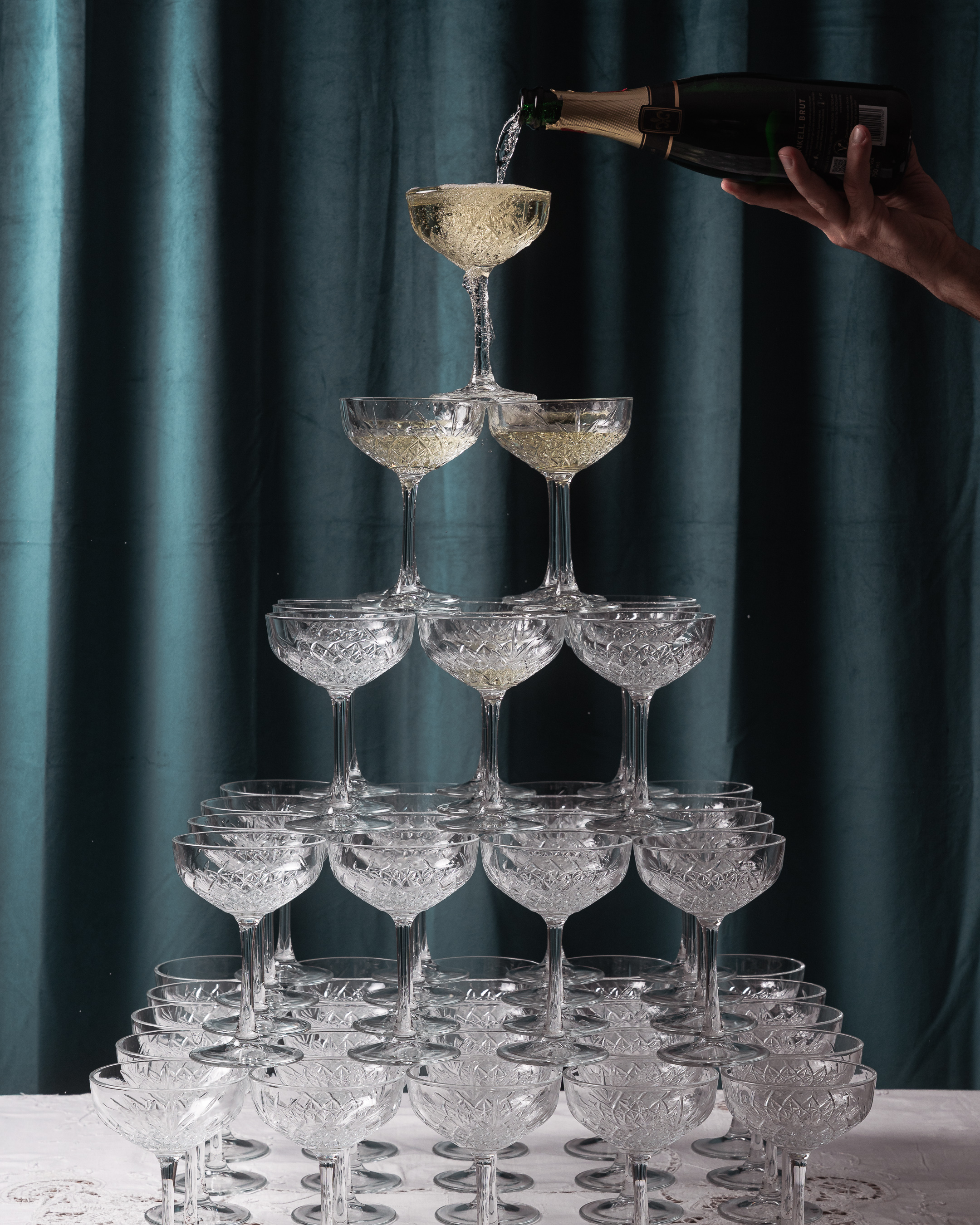 Klassischer Champagner Tower Hamburg